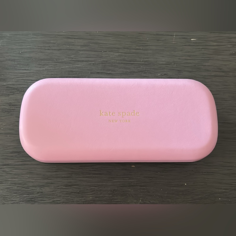 Kate Spade pink and green glasses case